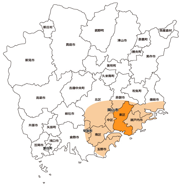 岡山市東区の地図