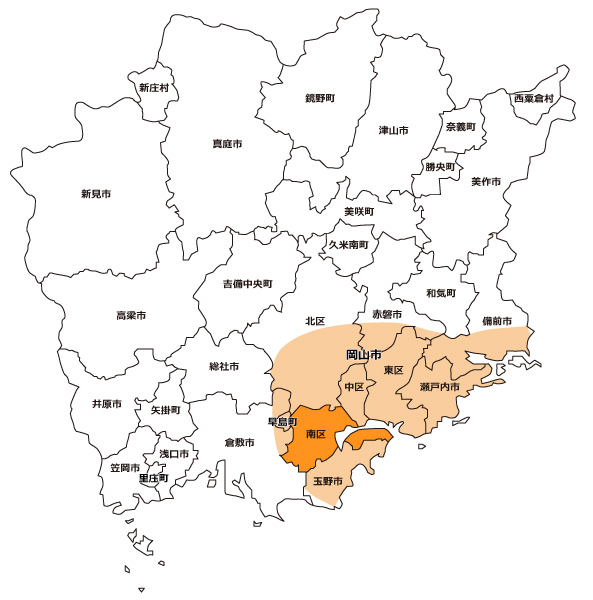 岡山市南区の地図